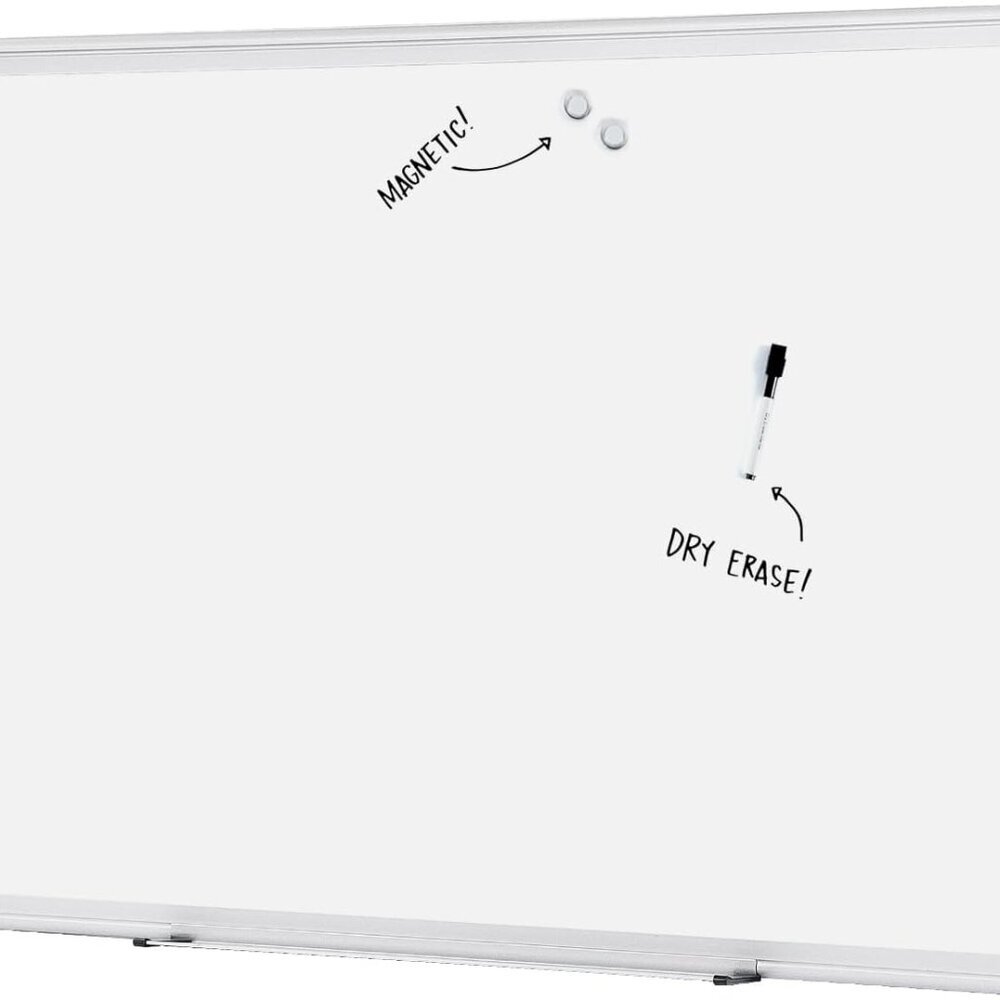 Magnetic Whiteboard/Dry Erase Board, 36 x 48-inch, Aluminum Frame, Silver/White